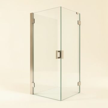 Unidoor Toulon 47 '' W X 72 '' H Hinged Frameless Shower Door With Clearmax Technology (synthetic illustration; no displayed measurements)