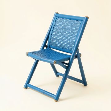 Reed Bluff Folding Outdoor Chair - Blue (synthetic illustration; no displayed measurements)
