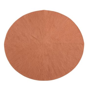 Brook Bend Round Area Rug - Terracotta