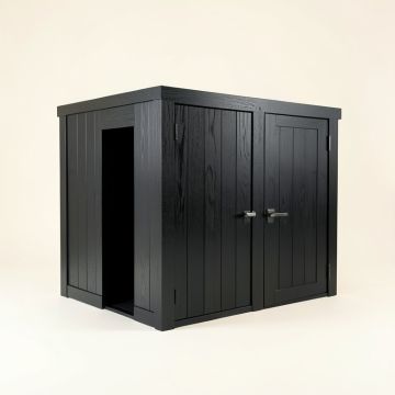 Alder Arc Empty Furniture-Style Litter Enclosure (synthetic illustration; no displayed measurements)