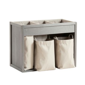 Hill Bluff Laundry Sorting Station With Plain Removable Bags - Gray