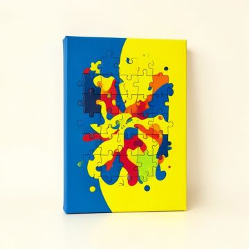 Painted Puzzle By Morgan Yamada - Graphic Art Print (synthetic illustration; no displayed measurements)