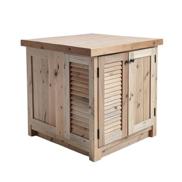 Maloney Rustic Shutter Door Kitchen Island With Oak Top
