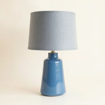 Birch Crossing Table Lamp With A Plain Fabric Shade - Blue (synthetic illustration; no displayed measurements)