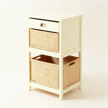 Elm Branch Freestanding Pull-Out Hamper Cabinet - Ivory (synthetic illustration; no displayed measurements)