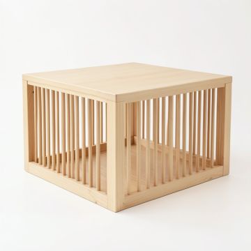Meadow Bluff Empty Furniture-Style Pet Crate - Beige (synthetic illustration; no displayed measurements)
