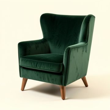 Lenka 27 '' Wide Velvet Wingback Chair (synthetic illustration; no displayed measurements)