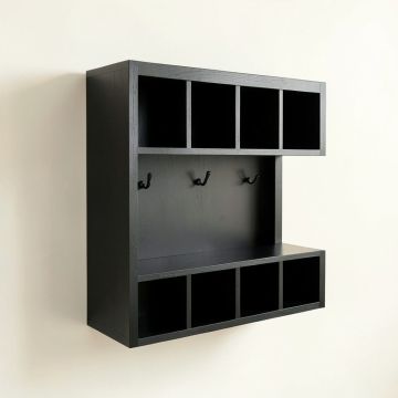 Cliff Branch Wall-Mounted Entryway Organizer Shelf - Black (synthetic illustration; no displayed measurements)