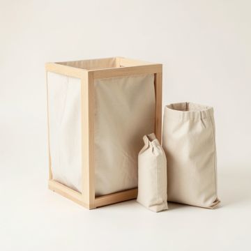 Oak Bluff Laundry Sorting Station With Plain Removable Bags - Beige (synthetic illustration; no displayed measurements)