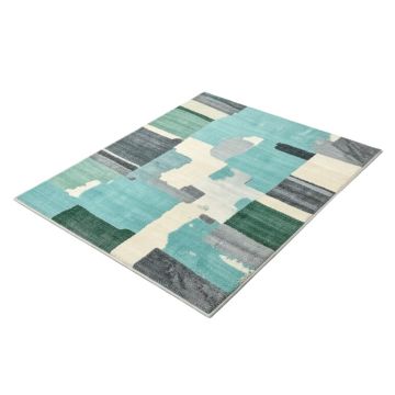 Babb Abstract Turquoise/Gray/Off-White/Green Shades Indoor Area Rug