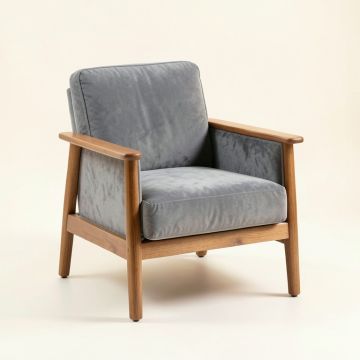 Fern Crossing Upholstered Armchair - Gray (synthetic illustration; no displayed measurements)