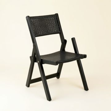 Oak Bend Folding Outdoor Chair - Black (synthetic illustration; no displayed measurements)