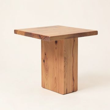 Teak Block End Table (synthetic illustration; no displayed measurements)