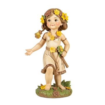 Flower Child Metal Garden Girl Statue