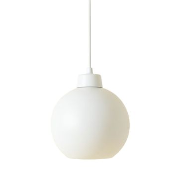 Willow Bend Pendant Light Suspended From One Plain Cable - White