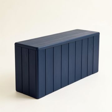 Dawn Bend Narrow Outdoor Storage Bench - Navy (synthetic illustration; no displayed measurements)