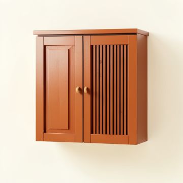 Slate Arc Wall-Mounted Entry Cabinet - Terracotta (synthetic illustration; no displayed measurements)