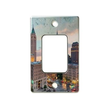 Boston Downtown Skyline In Spotlight 2-Gang Toggle Light Switch Wall Plate