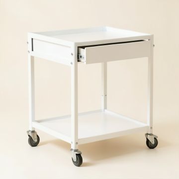 Willow Bend Empty Rolling Workshop Cart - White (synthetic illustration; no displayed measurements)