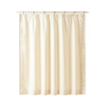 Summit Edge Shower Curtain Hanging Flat From A Plain Rod - Ivory