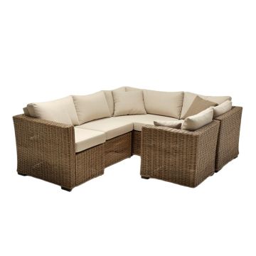 Barnett 6 Piece Rattan Sectional Seating Group With Cushions