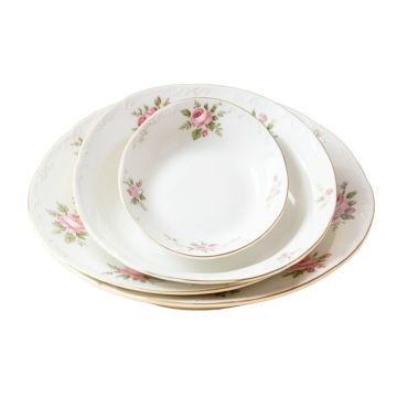 Old Country Roses Bone China 12 Piece Dinnerware Set , Service For 4