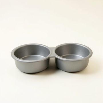 Moss Falls Pet Feeding Stand With Two Plain Empty Bowls - Gray (synthetic illustration; no displayed measurements)
