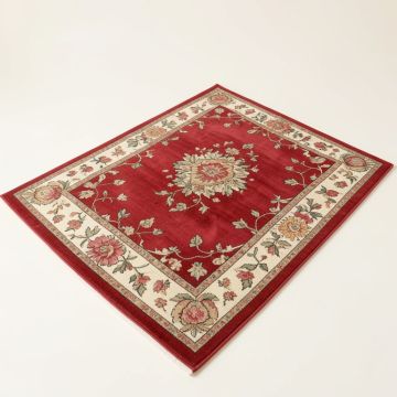 Mokvist 3 Piece Floral Border Red Area Rug Set (synthetic illustration; no displayed measurements)