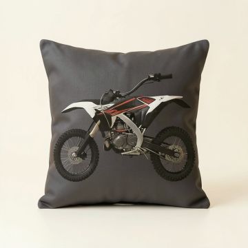 Dirt Bike Throw Pillow (synthetic illustration; no displayed measurements)