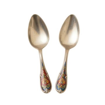 Aiello The Mughal Aakar Hand-Painted 2 Piece Cake Serving Set