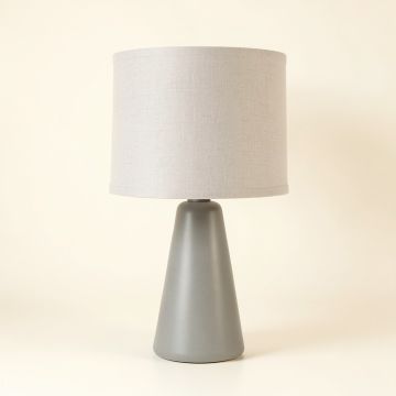 Cove Brook Table Lamp With A Plain Fabric Shade - Gray (synthetic illustration; no displayed measurements)