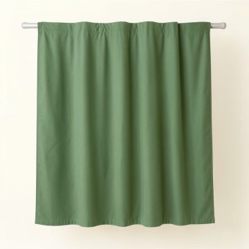 Cliff Bend Shower Curtain Hanging Flat From A Plain Rod - Green (synthetic illustration; no displayed measurements)
