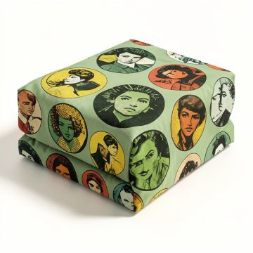 60S 70S Pop Art Inspired Circles Vintage Design Art Duvet Cover Set (synthetic illustration; no displayed measurements)