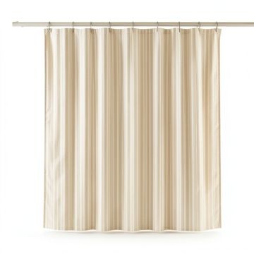 Alder Bridge Shower Curtain Hanging Flat From A Plain Rod - Cream (synthetic illustration; no displayed measurements)