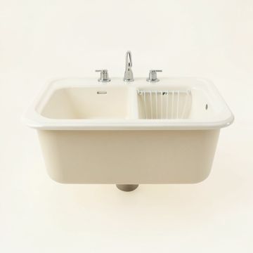 33 '' L X 18 '' W Double Basin Farmhouse/Apron Kitchen Sink With Sink Grid And Drain Assembly (synthetic illustration; no displayed measurements)