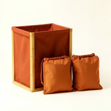 Clay Bluff Laundry Sorting Station With Plain Removable Bags - Terracotta (synthetic illustration; no displayed measurements)