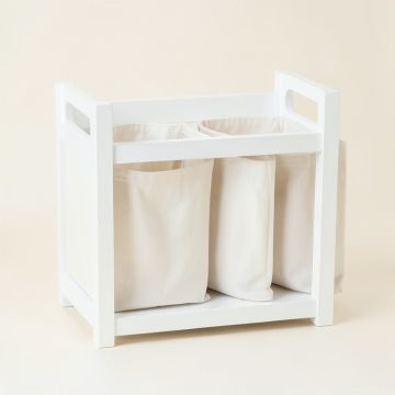 Wren Crossing Laundry Sorting Station With Plain Removable Bags - White (synthetic illustration; no displayed measurements)