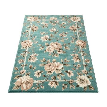 Rowley Floral Teal/Beige/Ivory Indoor / Outdoor Rug