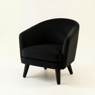 Heath Branch Upholstered Armchair - Black (synthetic illustration; no displayed measurements)