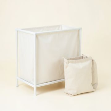 Heath Bridge Laundry Sorting Station With Plain Removable Bags - White (synthetic illustration; no displayed measurements)