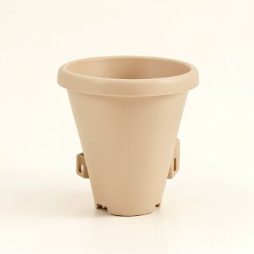 Willow Brook Empty Railing Planter With Integral Brackets - Beige (synthetic illustration; no displayed measurements)