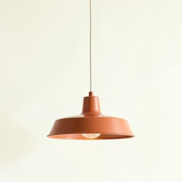Field Dale Pendant Light Suspended From One Plain Cable - Terracotta (synthetic illustration; no displayed measurements)