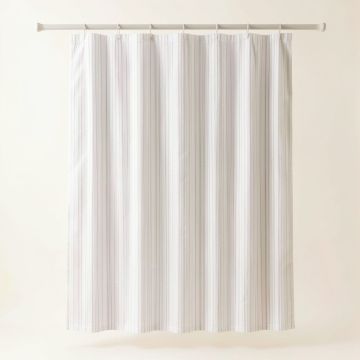 Ash Arc Shower Curtain Hanging Flat From A Plain Rod (synthetic illustration; no displayed measurements)