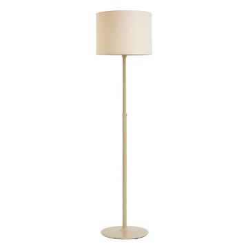 Aspen Dell Floor Lamp With A Plain Fabric Shade - Beige