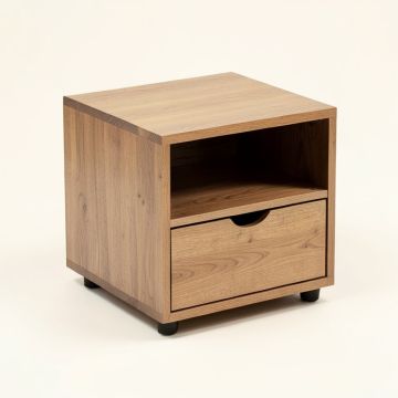 Emera Solid Wood End Table With Storage (synthetic illustration; no displayed measurements)