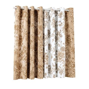 Jacquard Woven Floral Room Darkening Grommet Curtain Panels