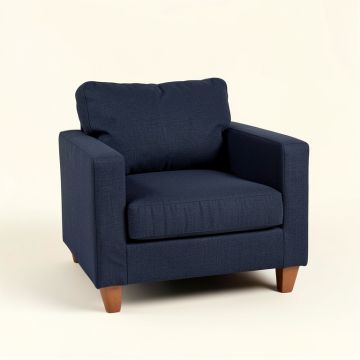 Cedar Bluff Upholstered Armchair - Navy (synthetic illustration; no displayed measurements)