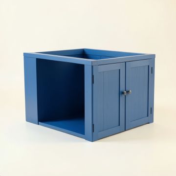 Heath Dell Empty Furniture-Style Litter Enclosure - Blue (synthetic illustration; no displayed measurements)