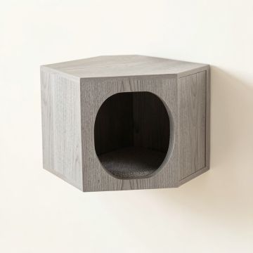 Linden Dale Wall-Mounted Cat Perch - Gray (synthetic illustration; no displayed measurements)