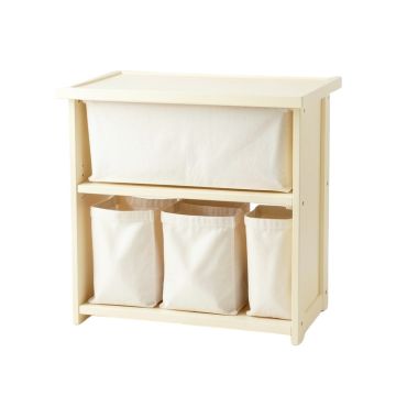 Glen Branch Laundry Sorting Station With Plain Removable Bags - Cream